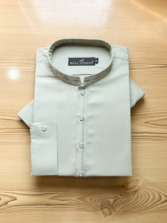 926-4 Green Stitched Suit Sherwani Collar Kameez Shalwar For Men MSK450