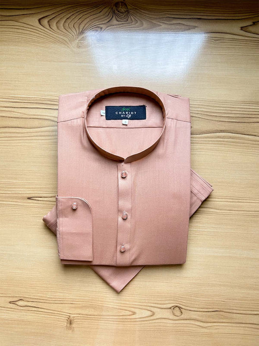 954-7 Peach Stitched Suit Sherwani Collar Kameez Shalwar For Men MSK370
