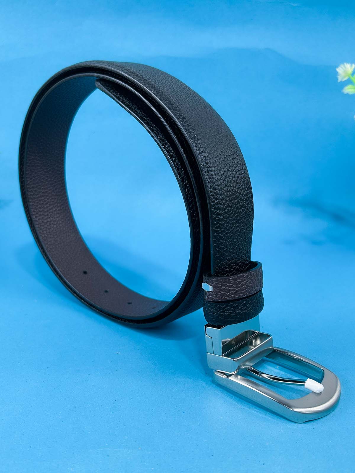 2 in 1 Black and Brown Faux Leather Belt For Men MB92