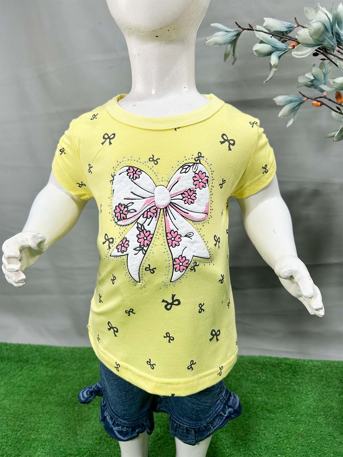 1Yr - 4Yrs Bow Yellow Suit For Girls SK GS399