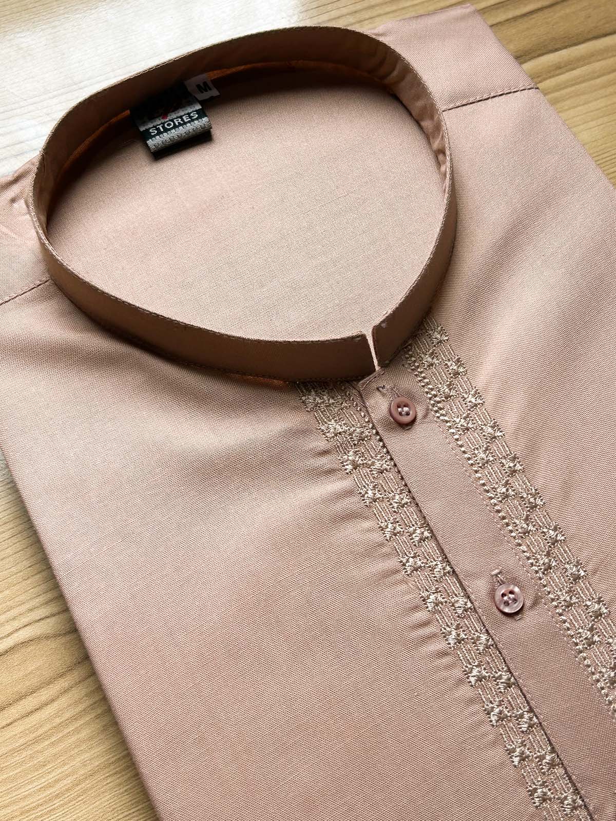 Peach Embroidery Kurta for Men MK20