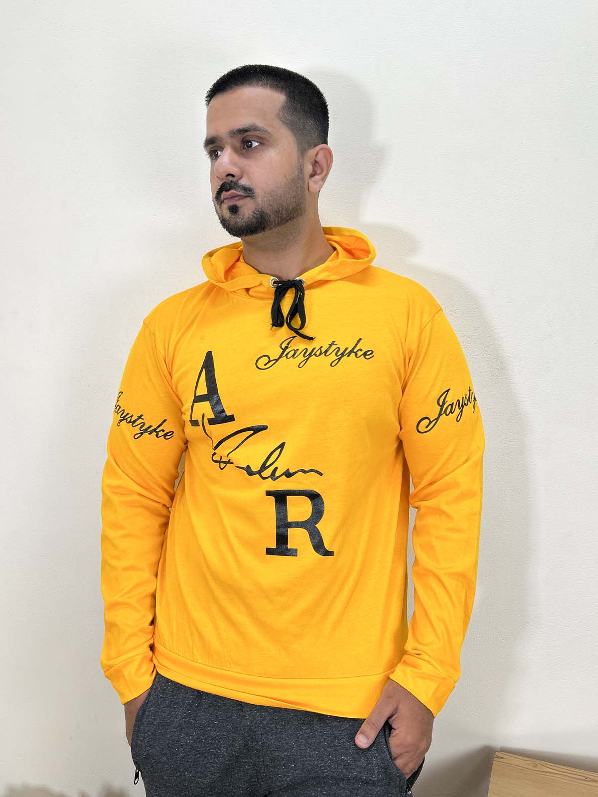 Yellow Full Sleeve T-Shirt For Men MTS398