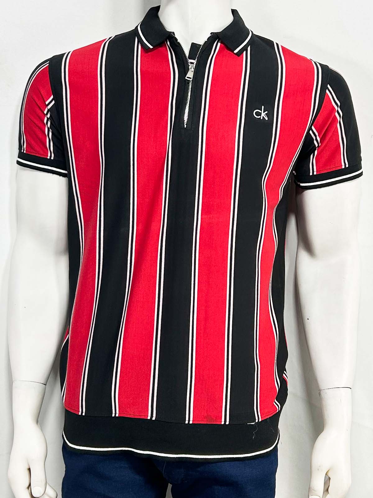 Red Striped Polo T-Shirt For Men MTS459
