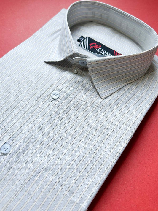 Grey F Lines Formal Dress Shirt For Men MFS464