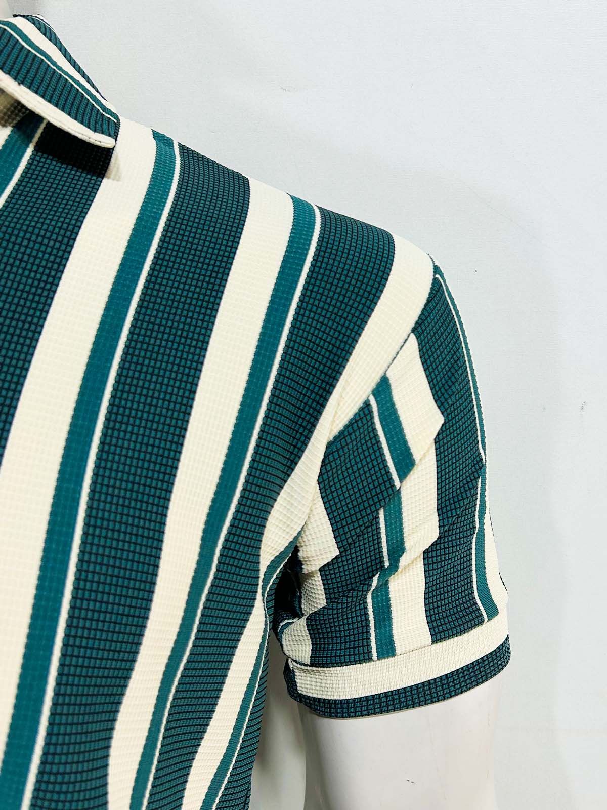 Teal Old Money Polo T-Shirt For Men MTS477