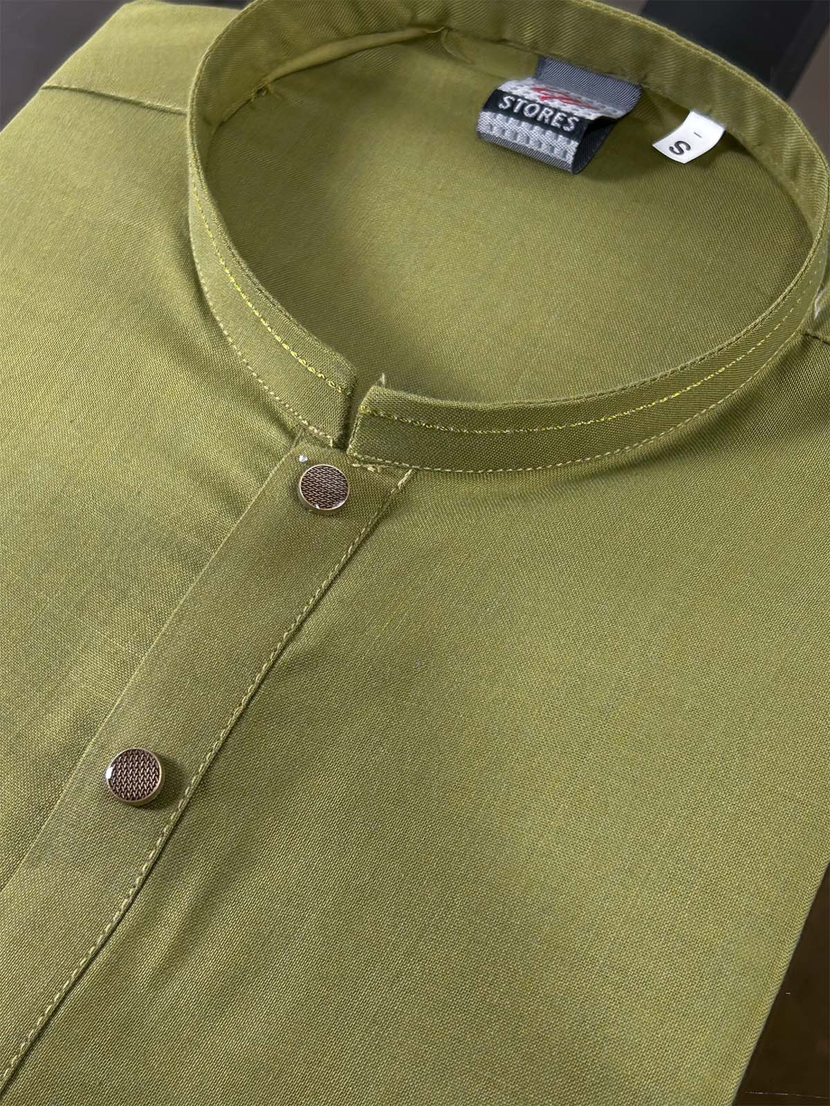 Dark Olive Plain Kurta for Men MK27