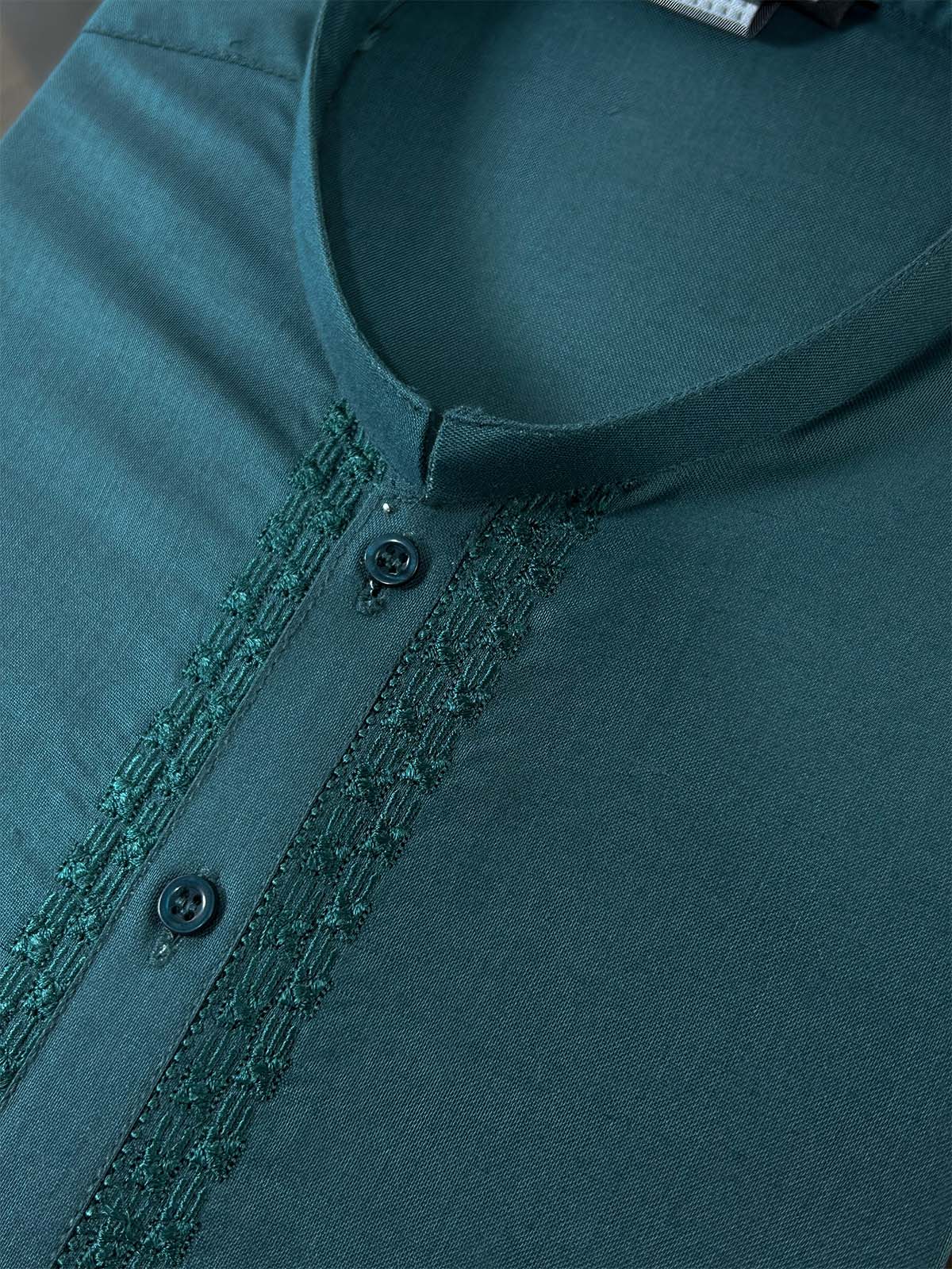 Green Embroidery Kurta for Men MK22