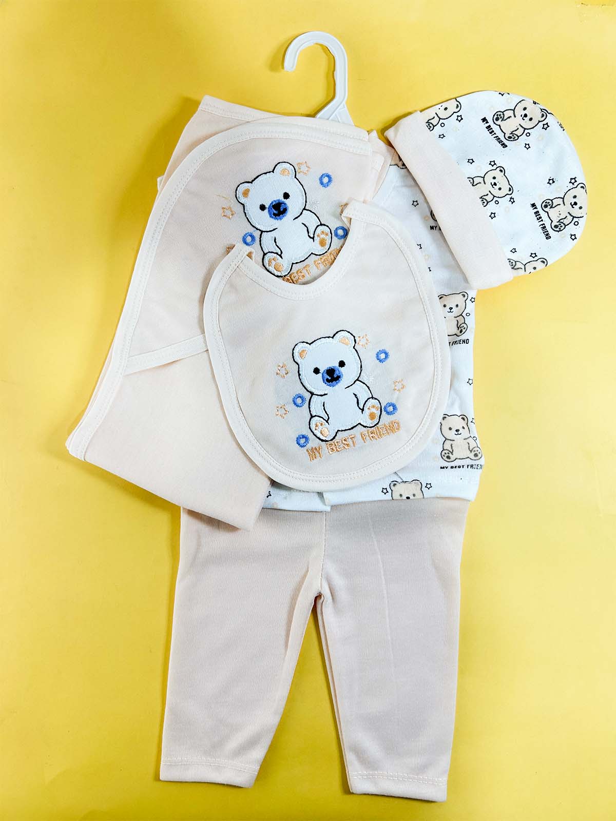 0Mth - 3Mth Beige 5Pcs Gift Set For Newborn HG NBGS310