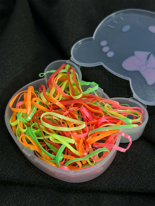 Colorful Hair Rubber Bands Set With Organizer Box GHB39