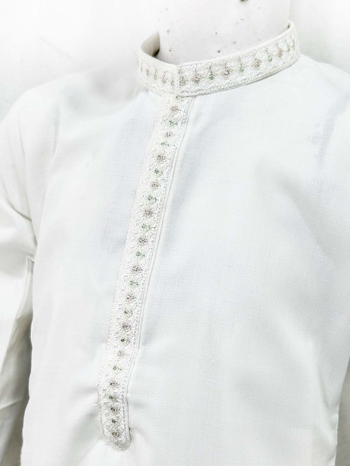 2Yrs - 17Yrs White Kurta Pajama Suit For Boys AM BKS186