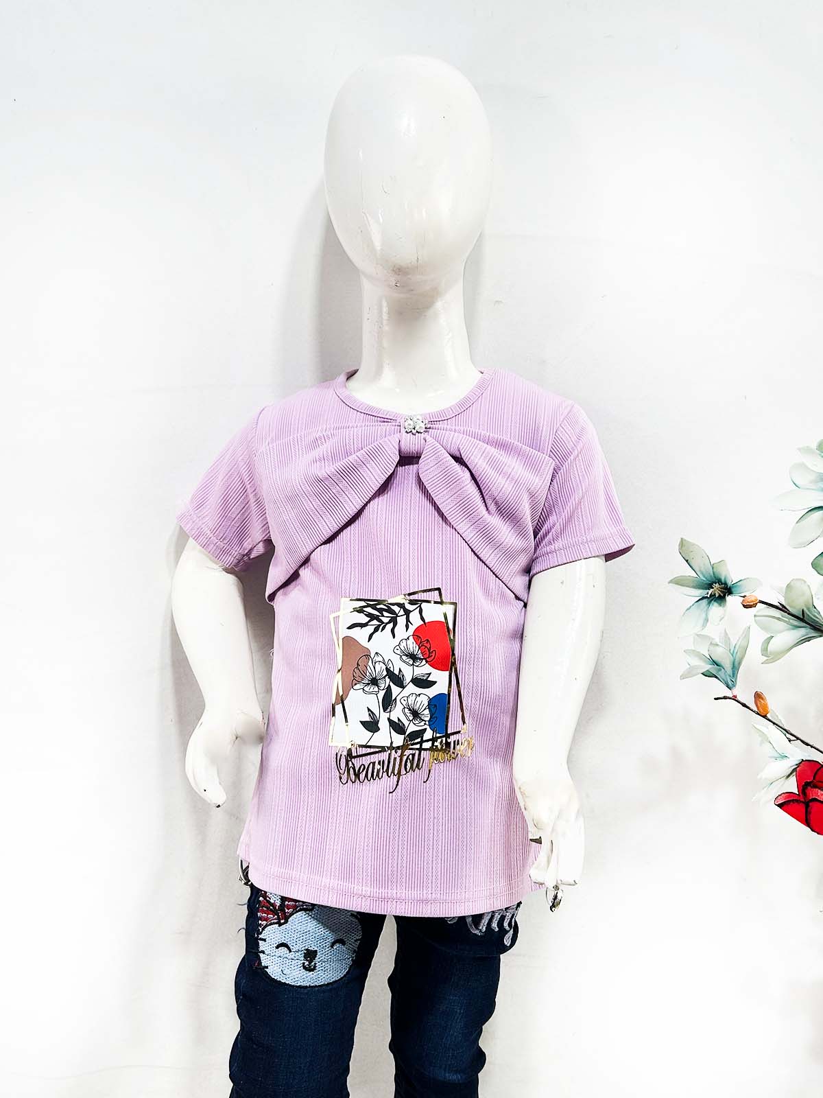 2Yrs - 7Yrs Purple T-Shirt For Girls OP GTS93
