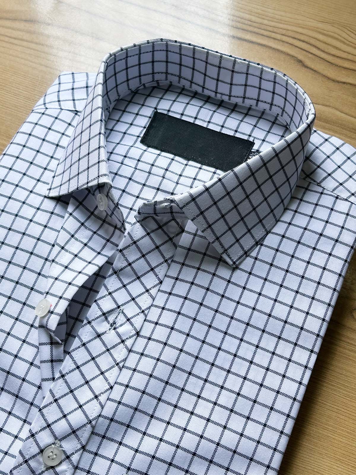 White Checks Formal Dress Shirt For Men MFS532