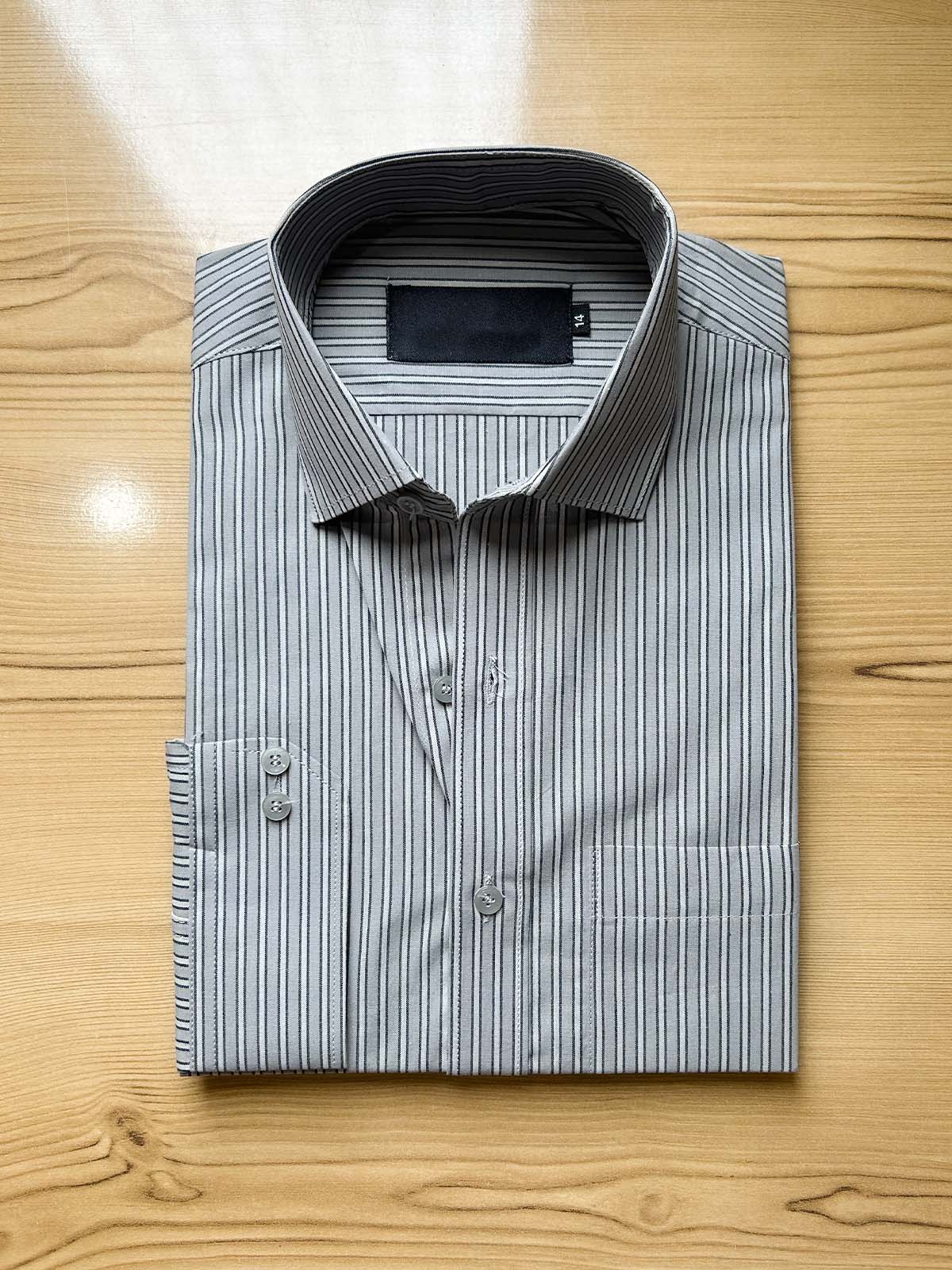 Grey Lines Formal Dress Shirt For Men MFS558
