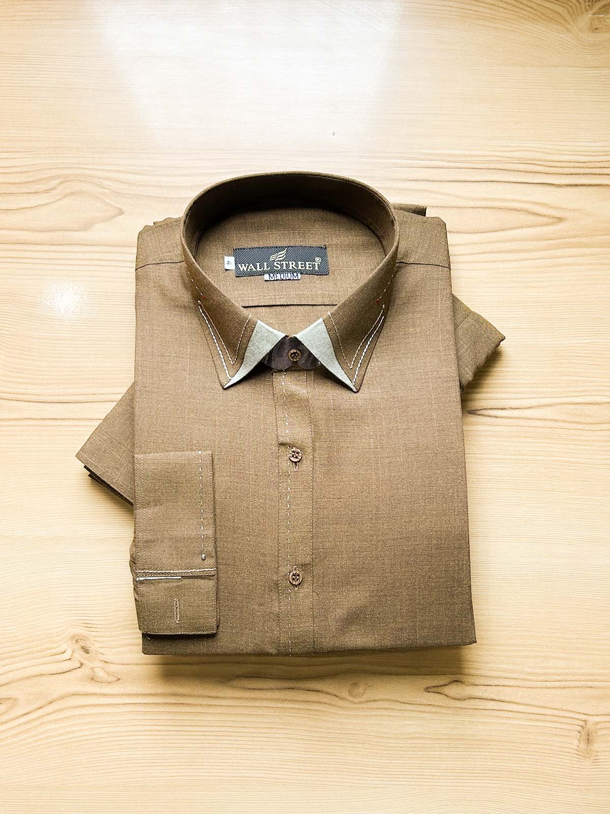 983-4 MSK486 Broze Stitched Suit Shirt Collar Kameez Shalwar For Men