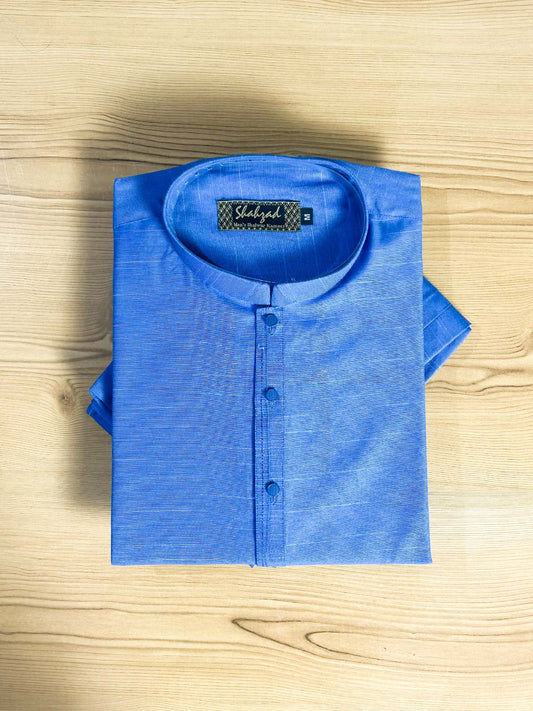 972-4 Blue Stitched Kurta Pajama Suit For Men MSK429