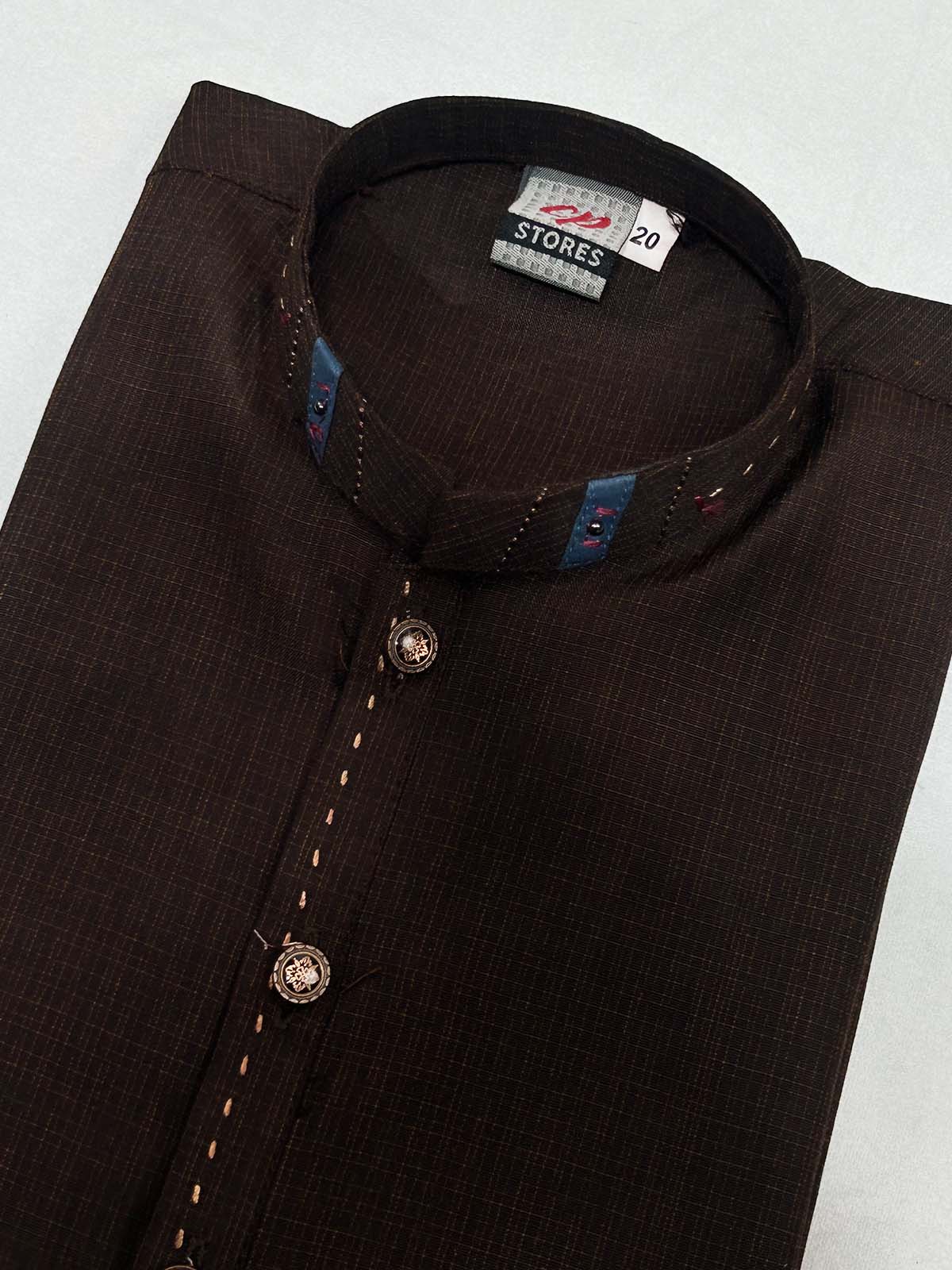 5Yrs - 14Yrs Brown Kameez Shalwar Suit For Boys AM BKS195