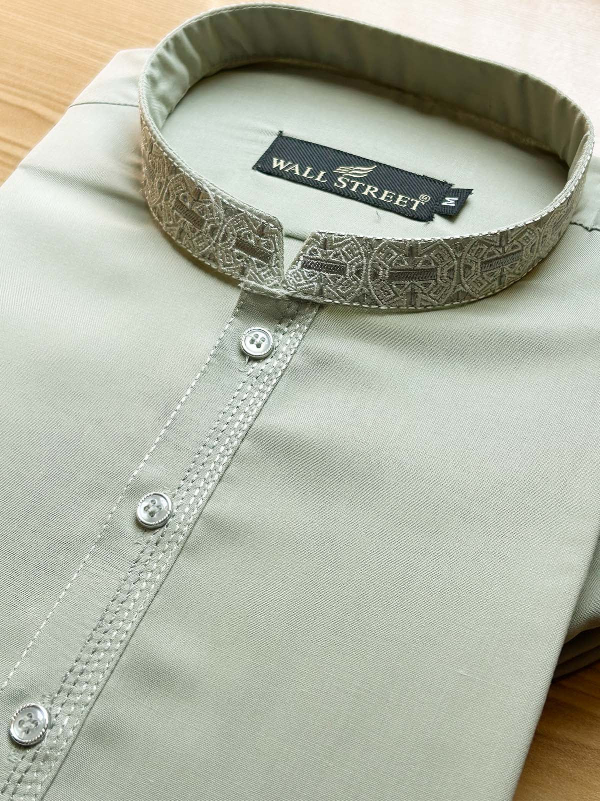 926-4 Green Stitched Suit Sherwani Collar Kameez Shalwar For Men MSK450