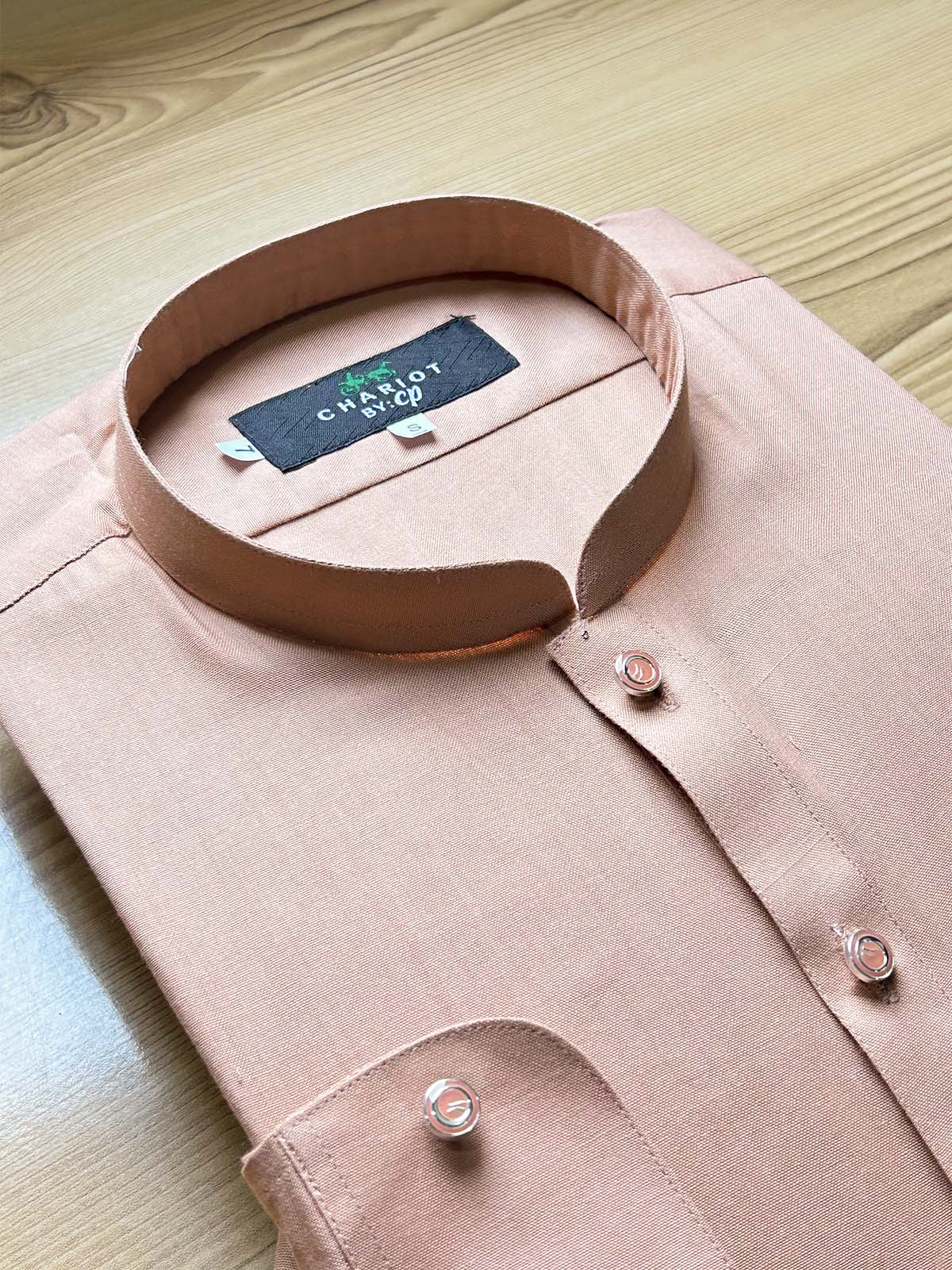 954-7 Peach Stitched Suit Sherwani Collar Kameez Shalwar For Men MSK370