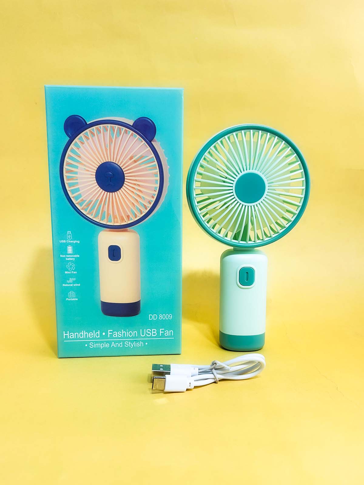 8009 Green Rechargeable Mini Portable Fan KTY196