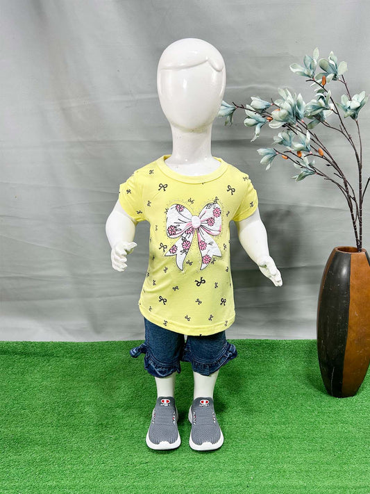 1Yr - 4Yrs Bow Yellow Suit For Girls SK GS399