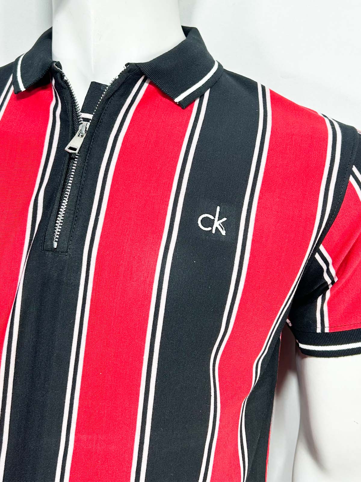 Red Striped Polo T-Shirt For Men MTS459