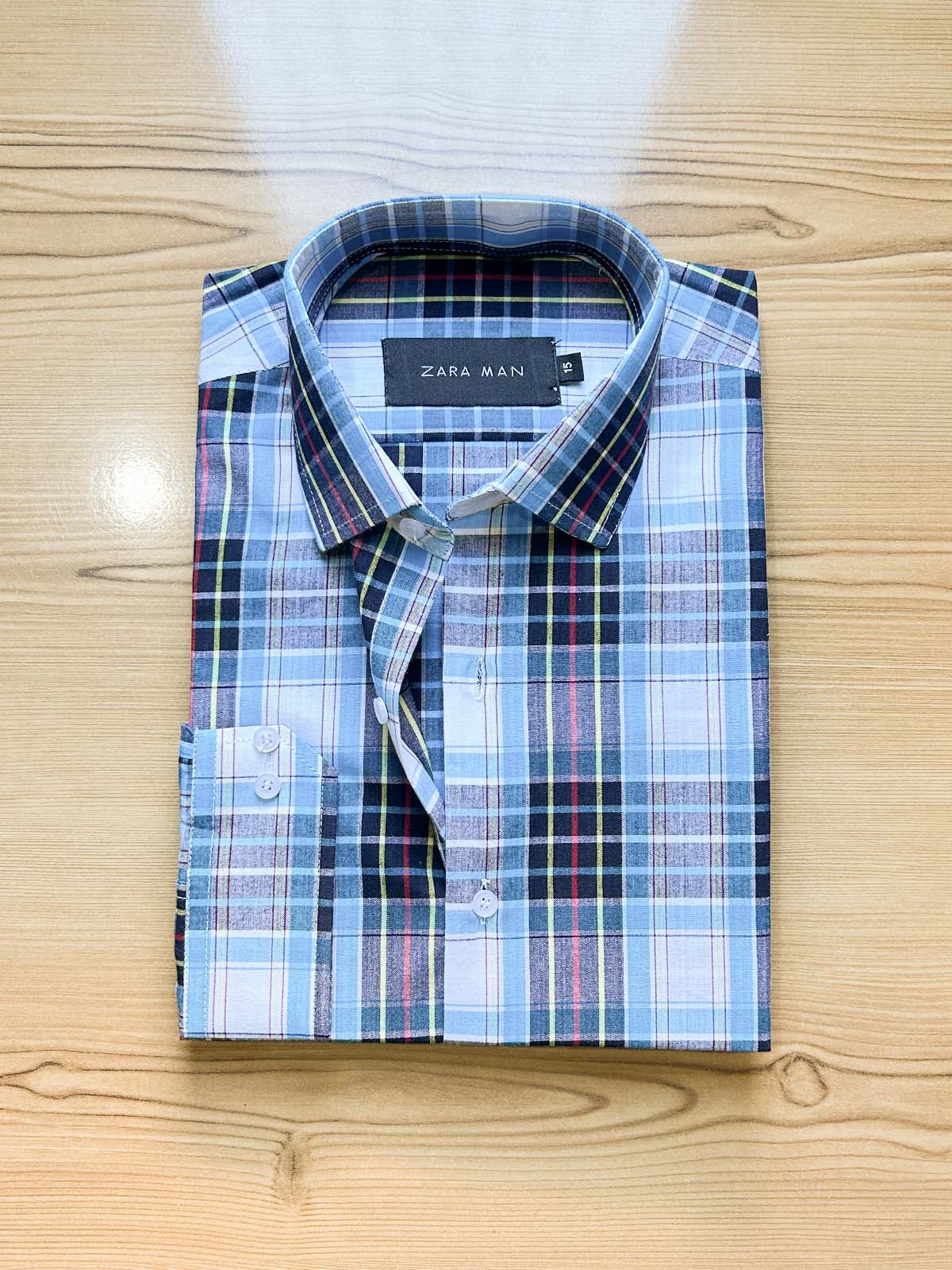 Blue Checks Formal Dress Shirt For Men MFS460