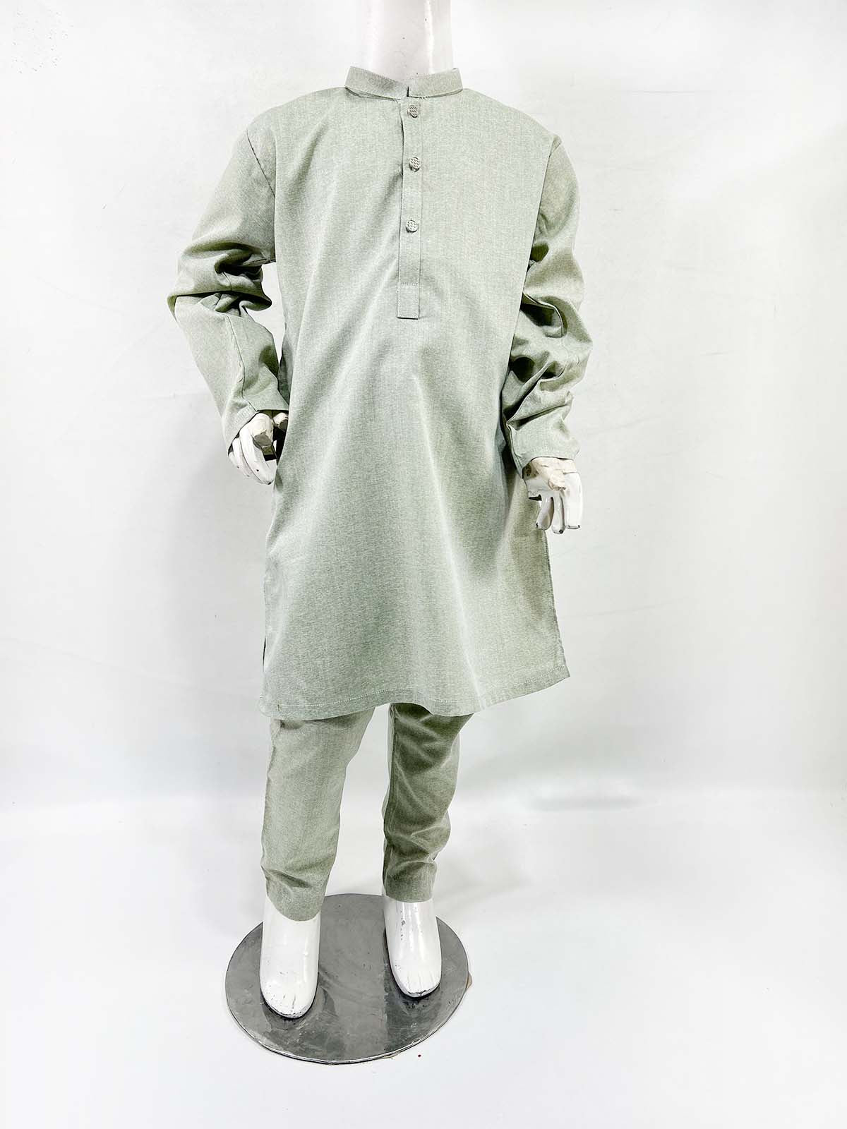 5Yrs - 14Yrs Green Kurta Pajama Suit For Boys AM BKS163