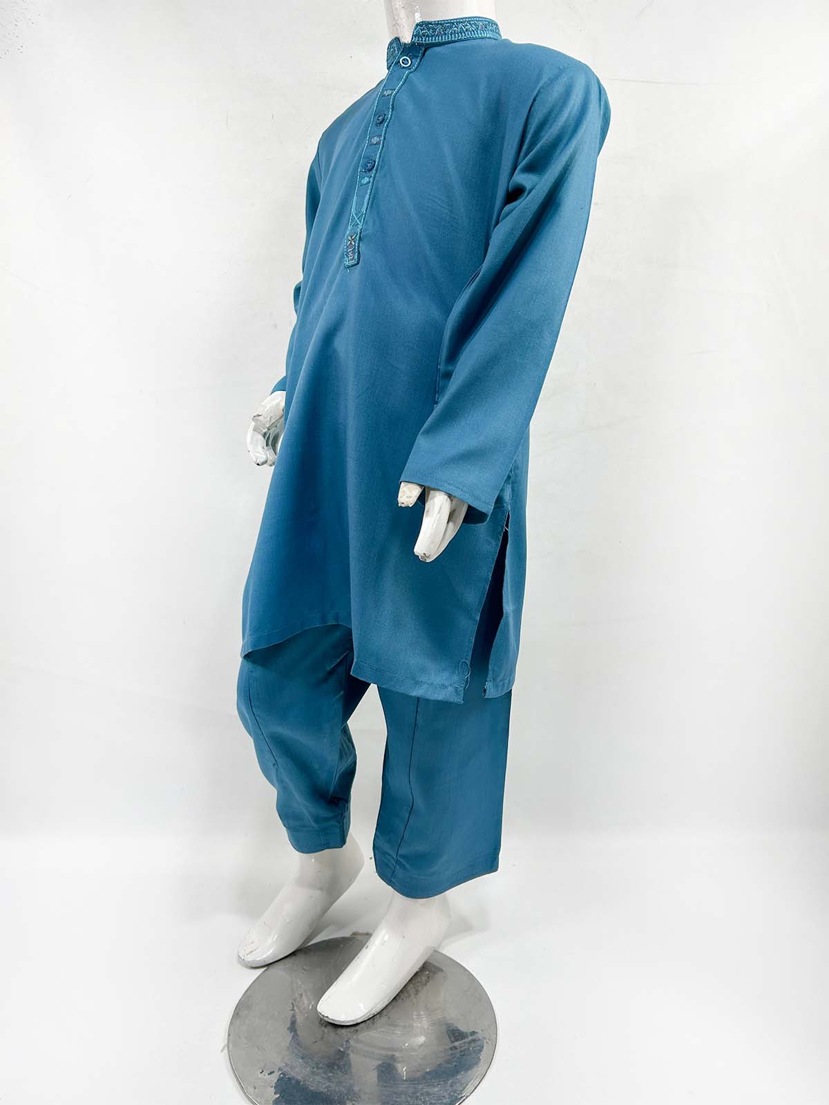 2Yrs - 17Yrs Sea Blue Kameez Shalwar Suit For Boys AM BKS170
