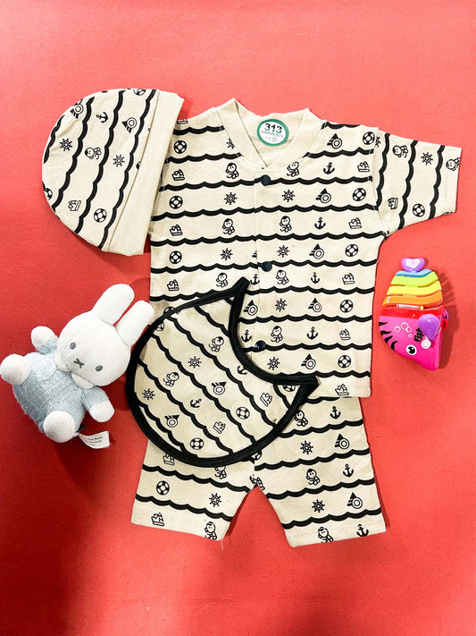 0Mth - 3Mth Brown 5Pcs Suit For Newborns NBS692