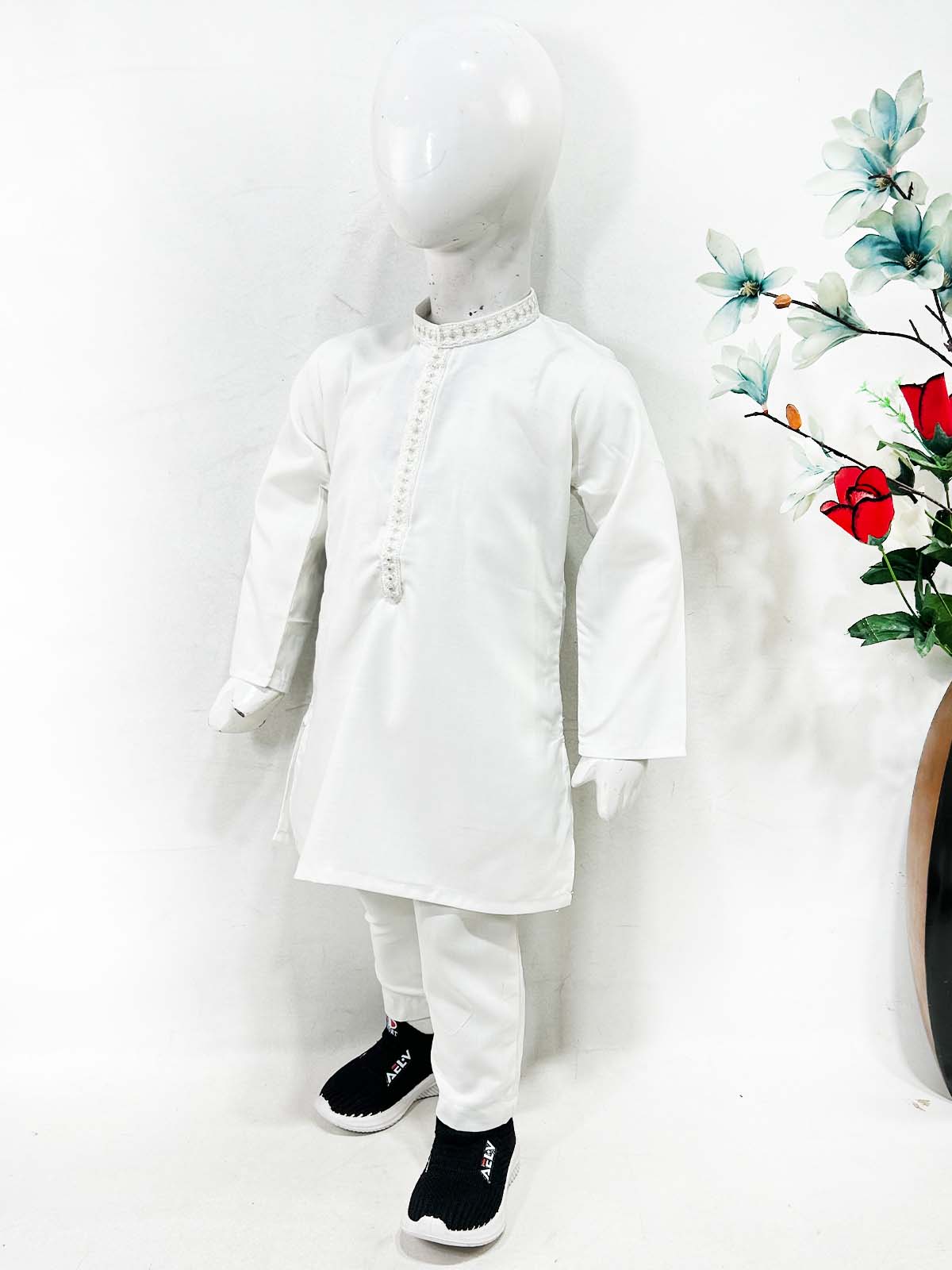 2Yrs - 17Yrs White Kurta Pajama Suit For Boys AM BKS186