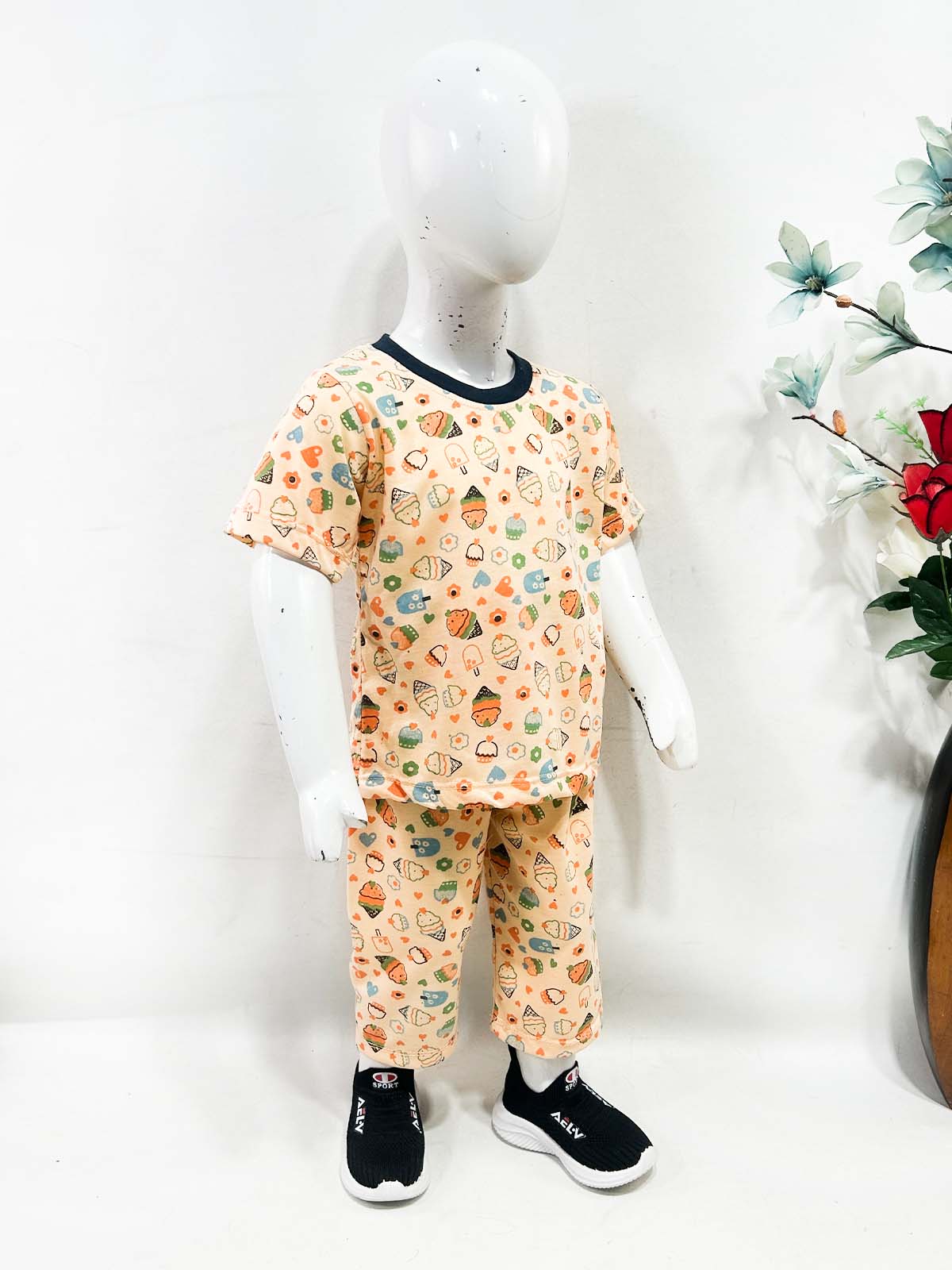 1Yrs - 5Yrs Orange Jersey Night Suit For Kids NG BNS41