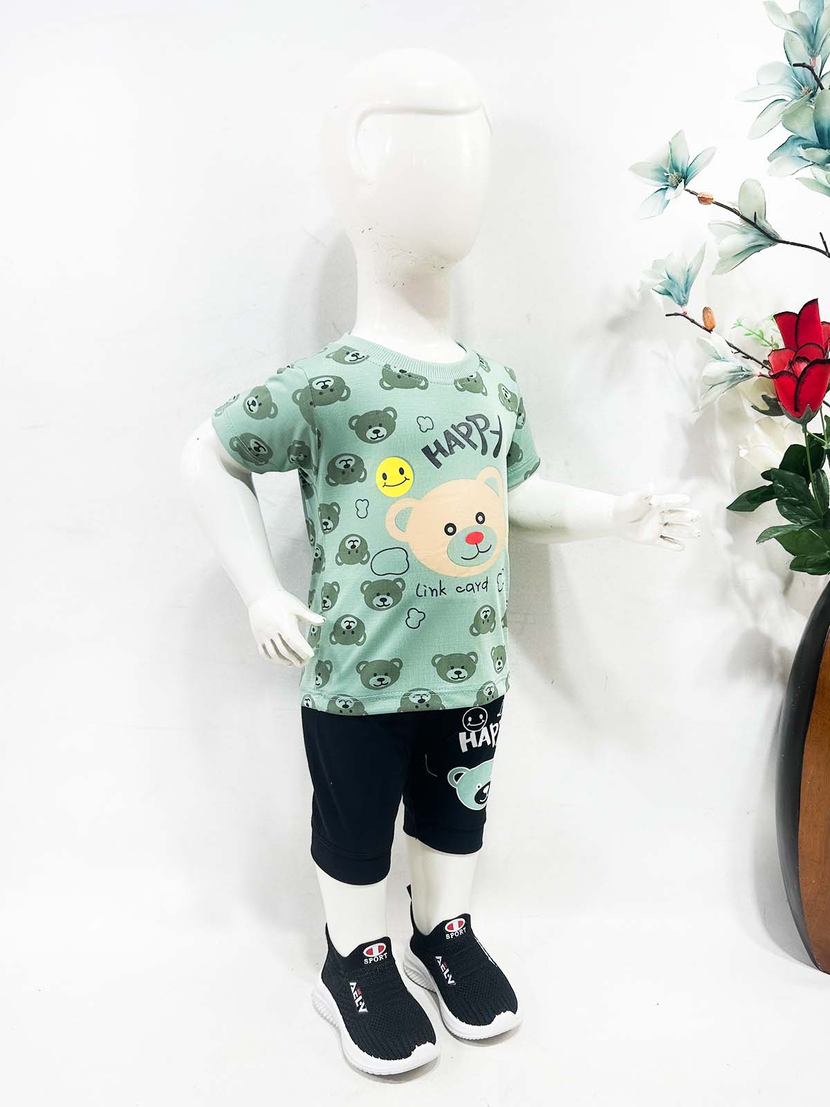 3Mth - 9Mth Green Baba Suit For Newborns NJ NBS744