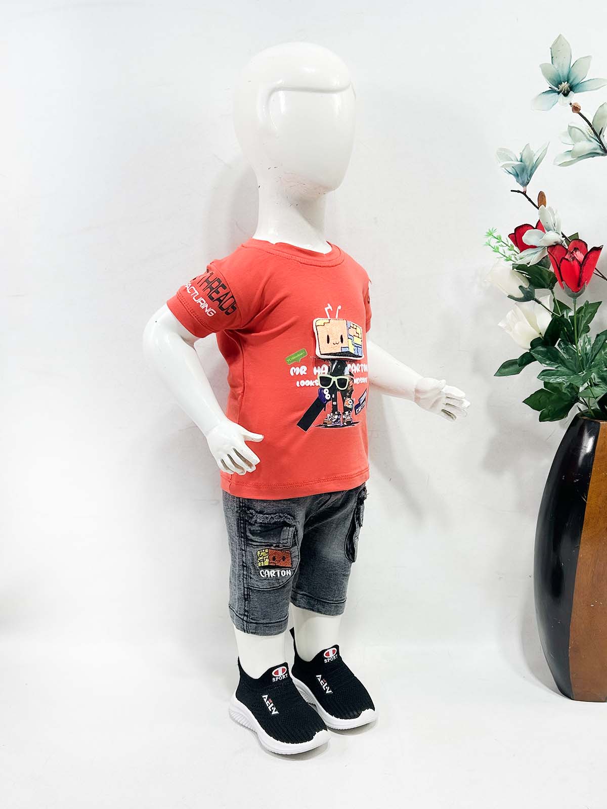 3Mth - 9Mth Red Baba Suit For Newborns AJ NBS741