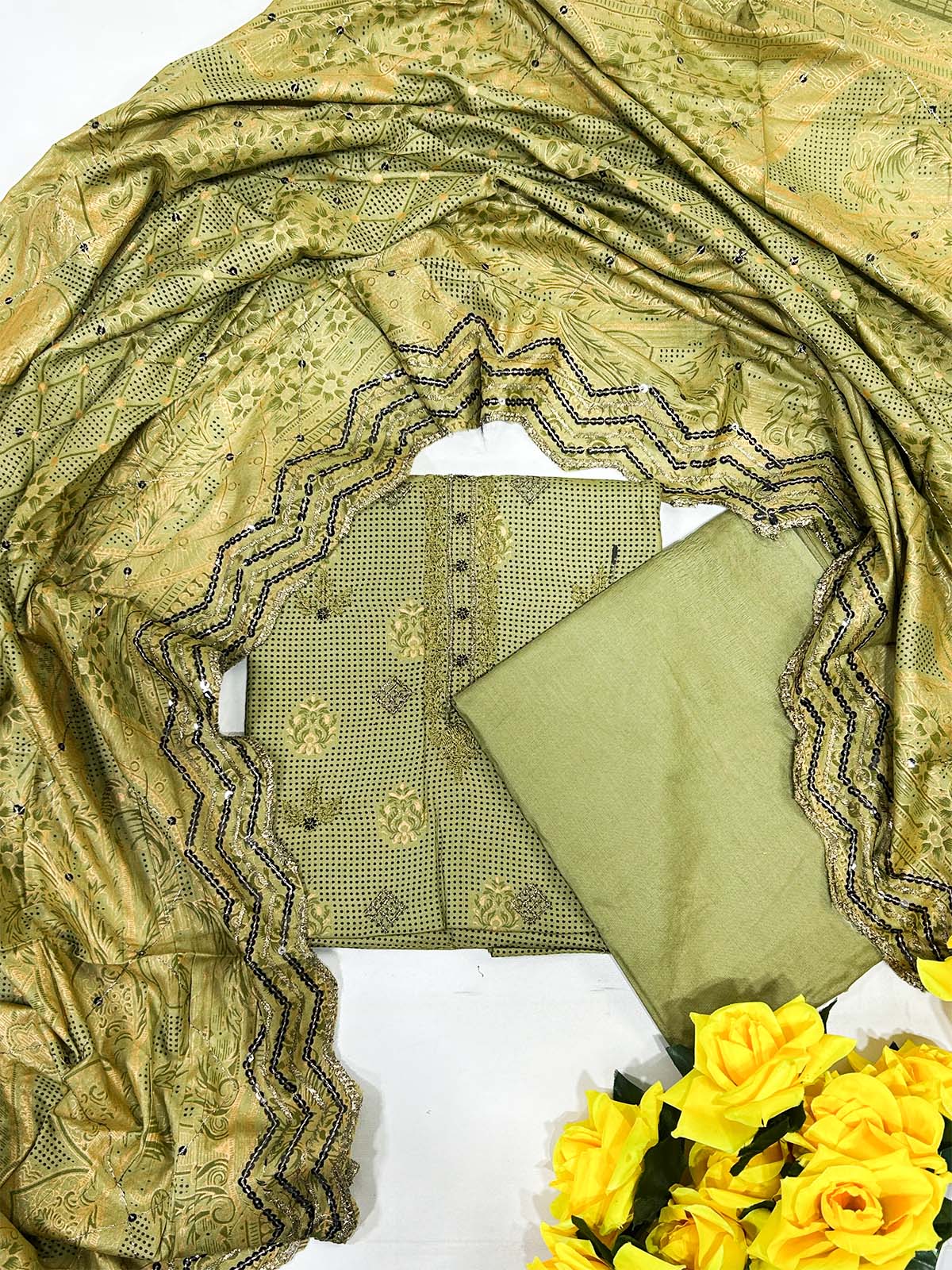 3Pcs Unstitched Digital Lawn Suit For Women WU181