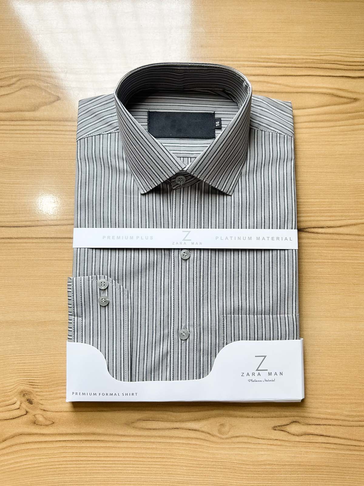 Grey Lines Formal Dress Shirt For Men MFS558