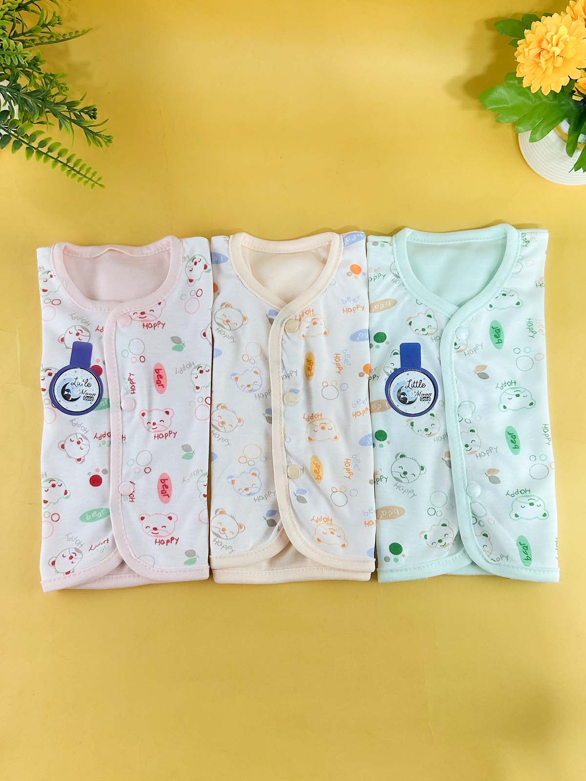 0Mth - 3Mth Pack of 3 Multicolor Suit For Newborns 03