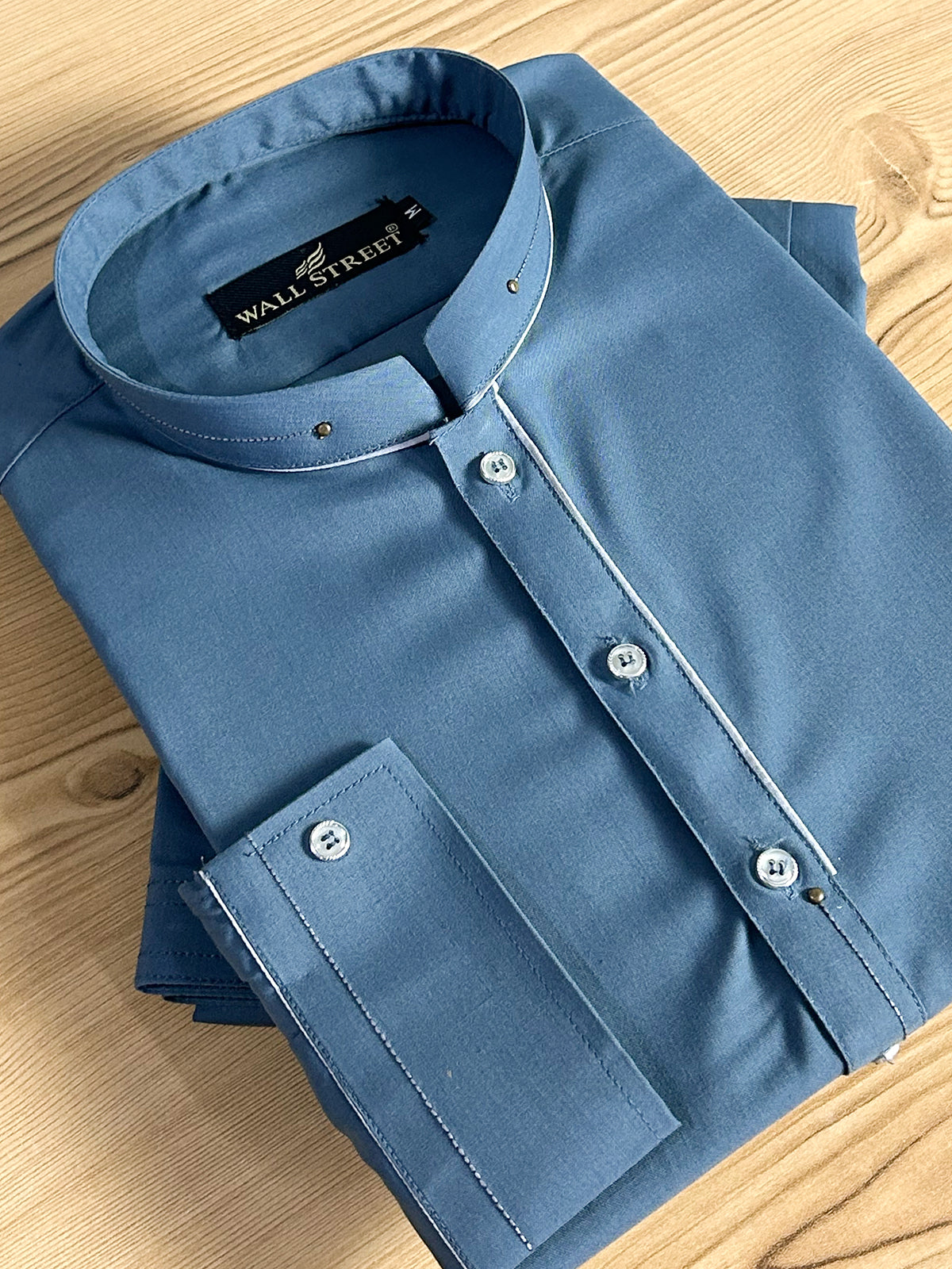 916-4 Blue Stitched Suit Sherwani Collar Kameez Shalwar For Men MSK402