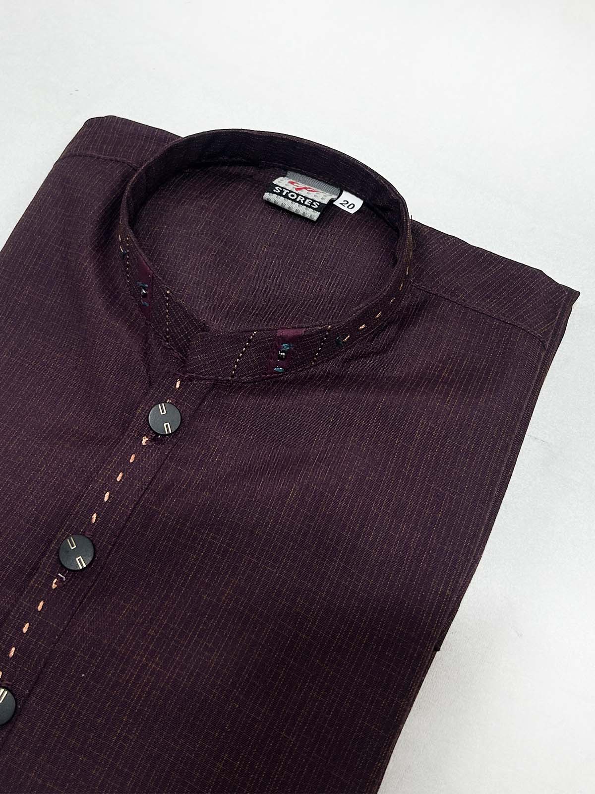 5Yrs - 14Yrs Burgundy Kameez Shalwar Suit For Boys AM BKS196