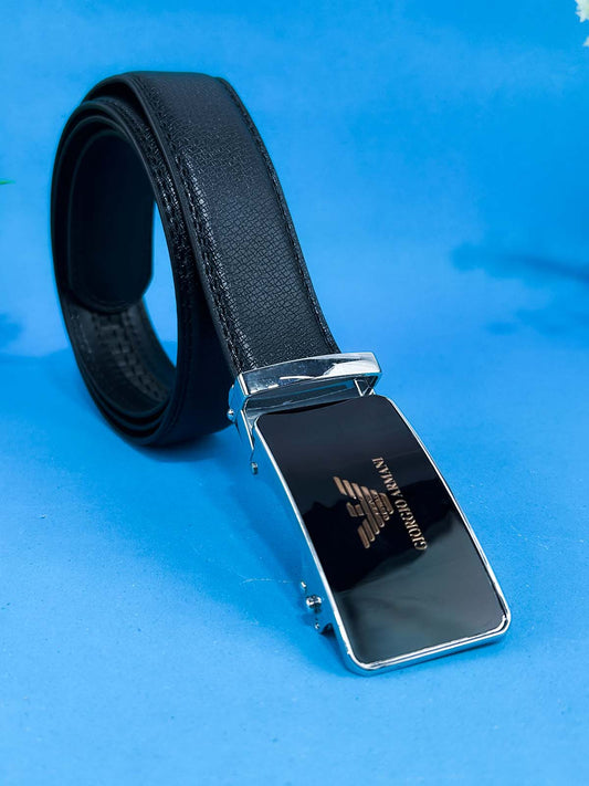 Black Faux Leather Belt For Men MB91