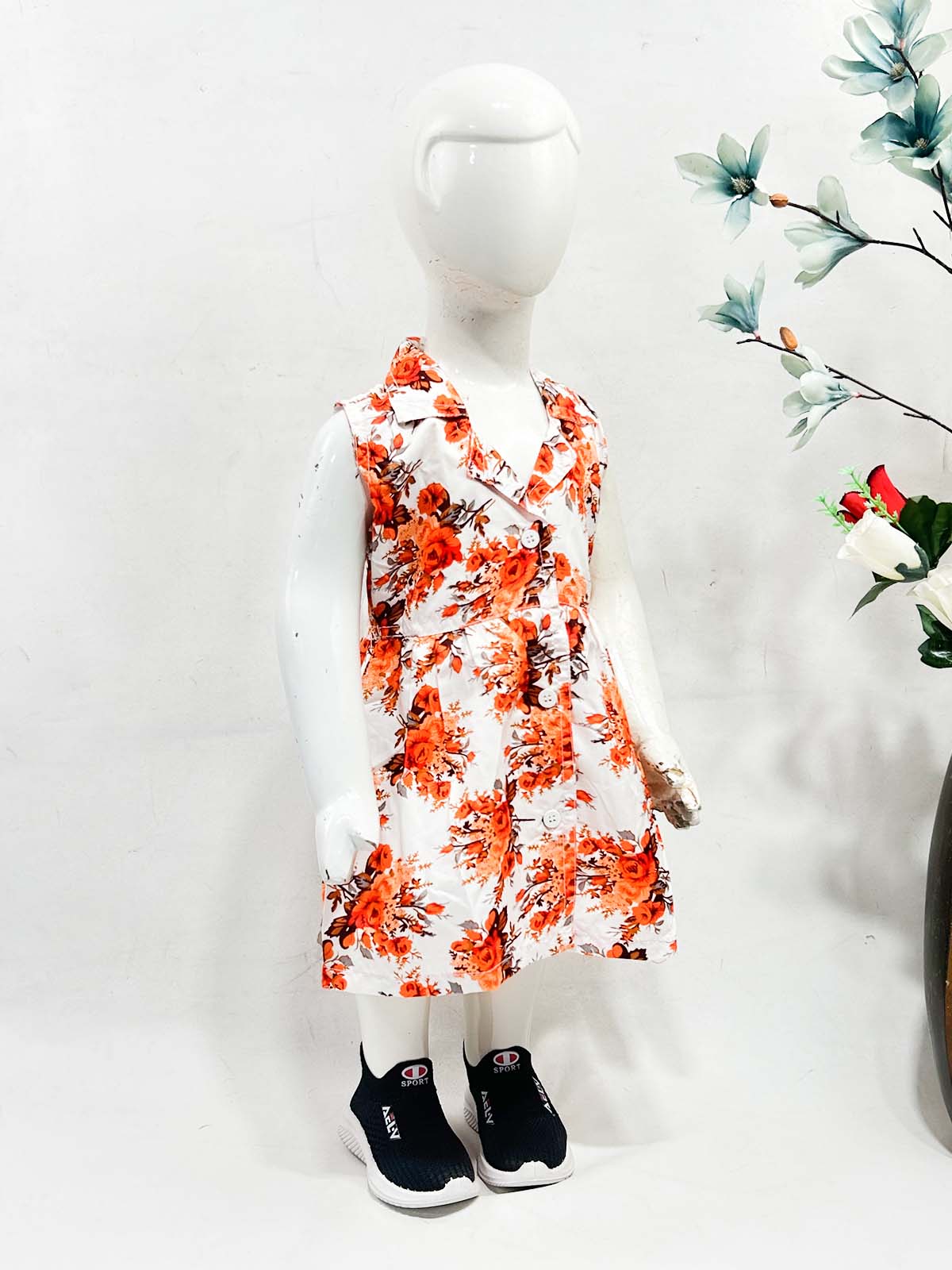 1Yr - 9Yrs Orange Frock For Girls NG GF44