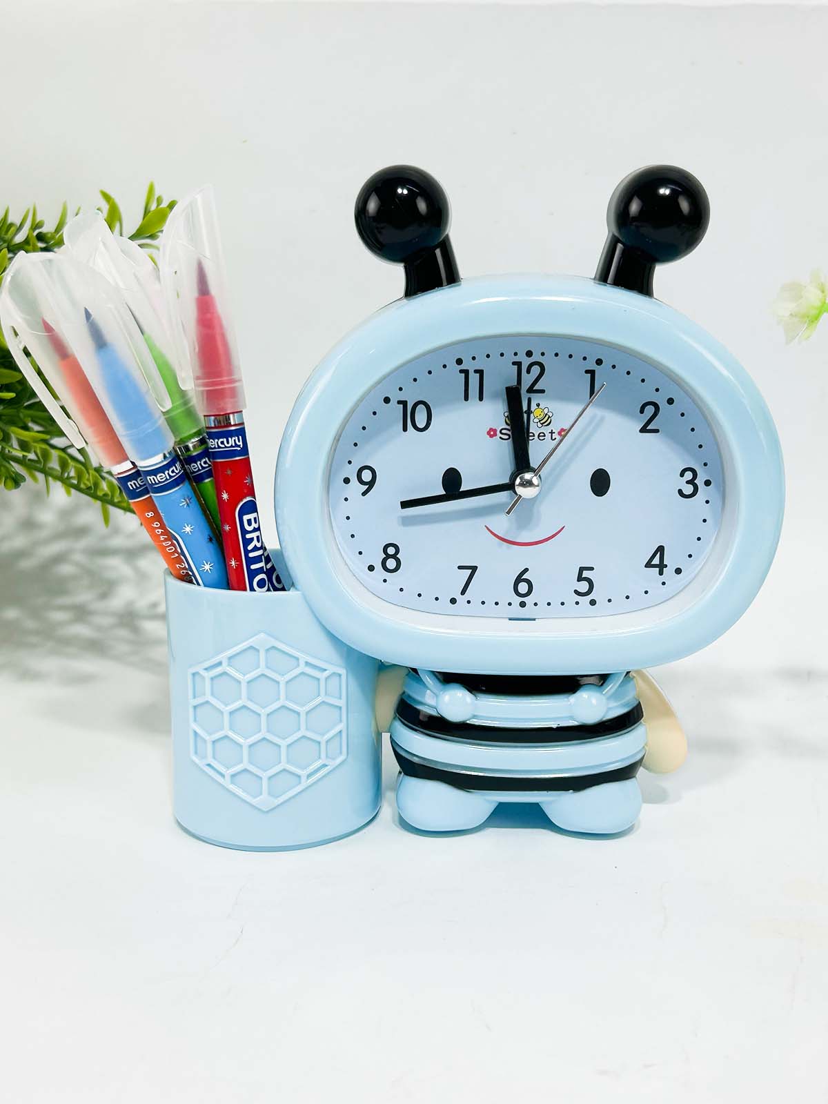 Blue Kids Study Table Alarm Clock WTB42