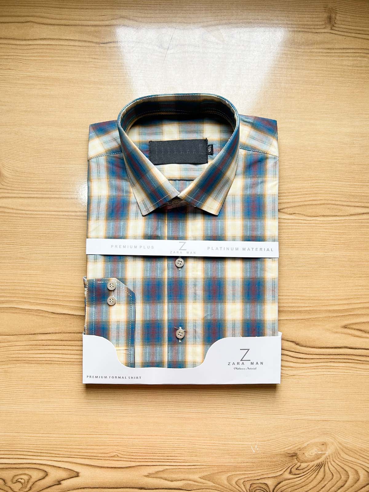 B Blue Checks Formal Dress Shirt For Men MFS443