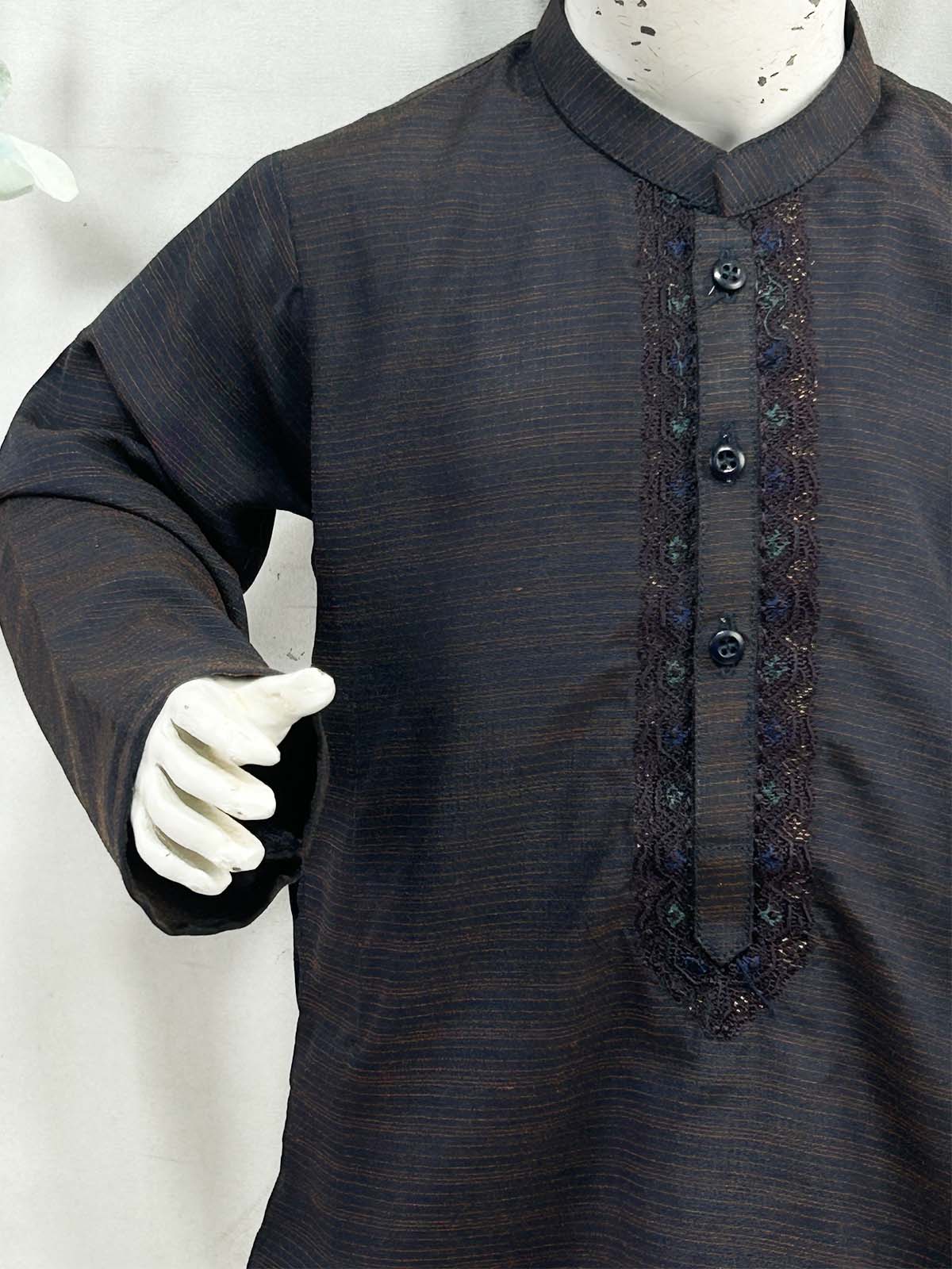 2Yrs - 8Yrs Purple Kameez Shalwar Suit For Boy AM BKS211