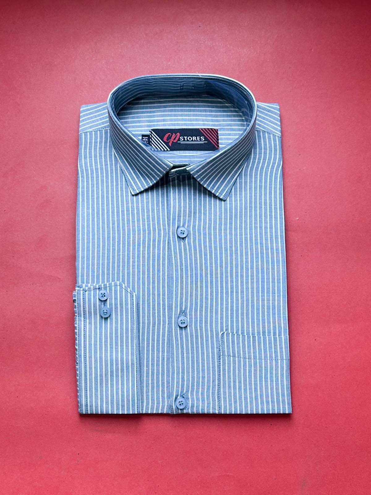 Grey Lines Formal Dress Shirt For Men MFS465