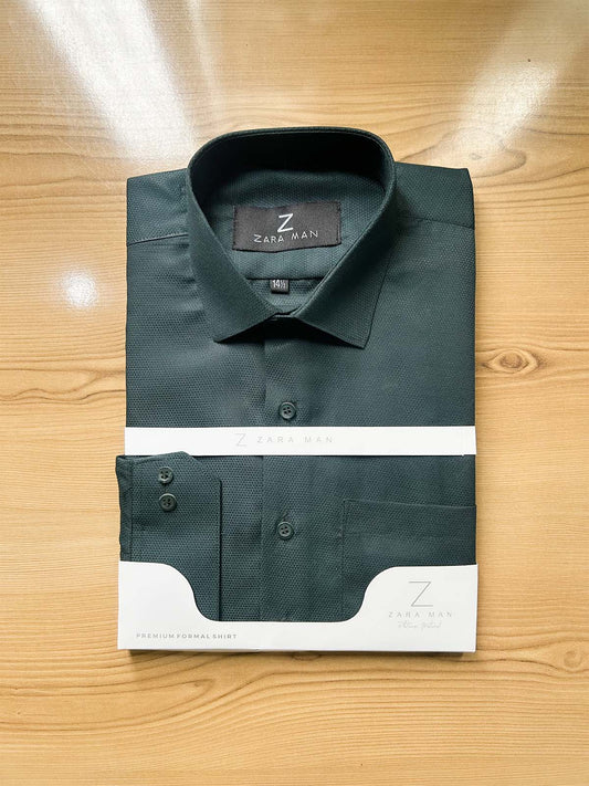 MFS589 D Teal Textured Formal Dress Shirt For Men