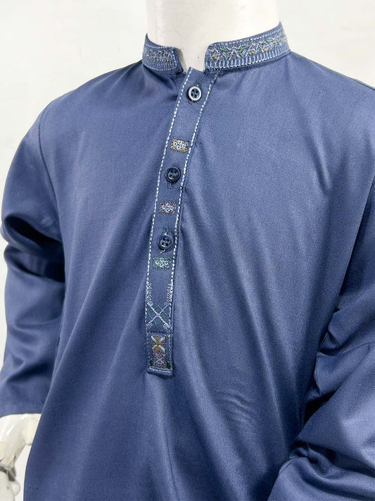 2Yrs - 17Yrs Dark Blue Kameez Shalwar Suit For Boys AM BKS171