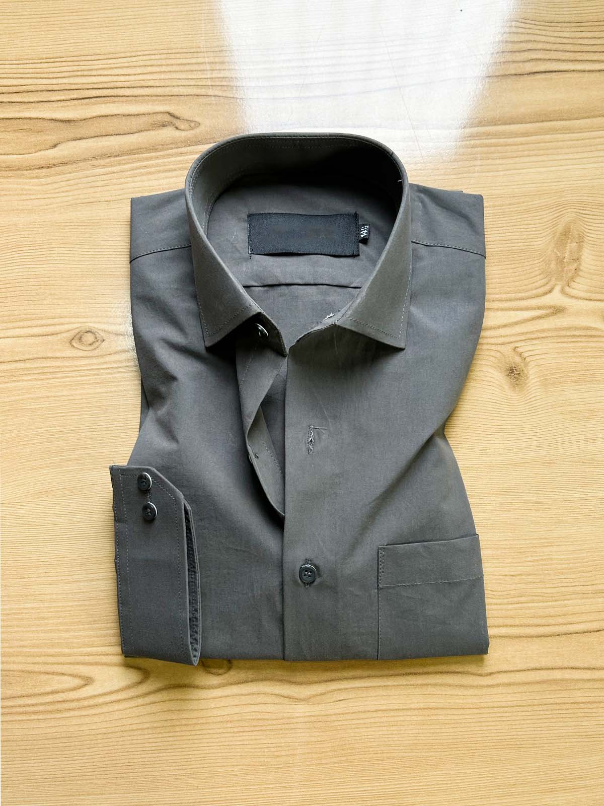Dark Grey Formal Dress Shirt For Men MFS423