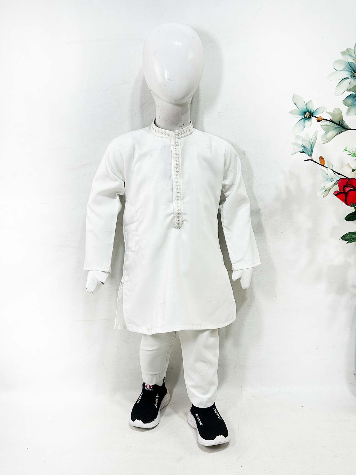2Yrs - 17Yrs White Kurta Pajama Suit For Boys AM BKS186