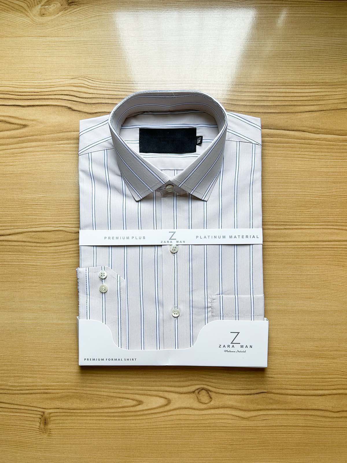 Beige Lines Formal Dress Shirt For Men MFS435