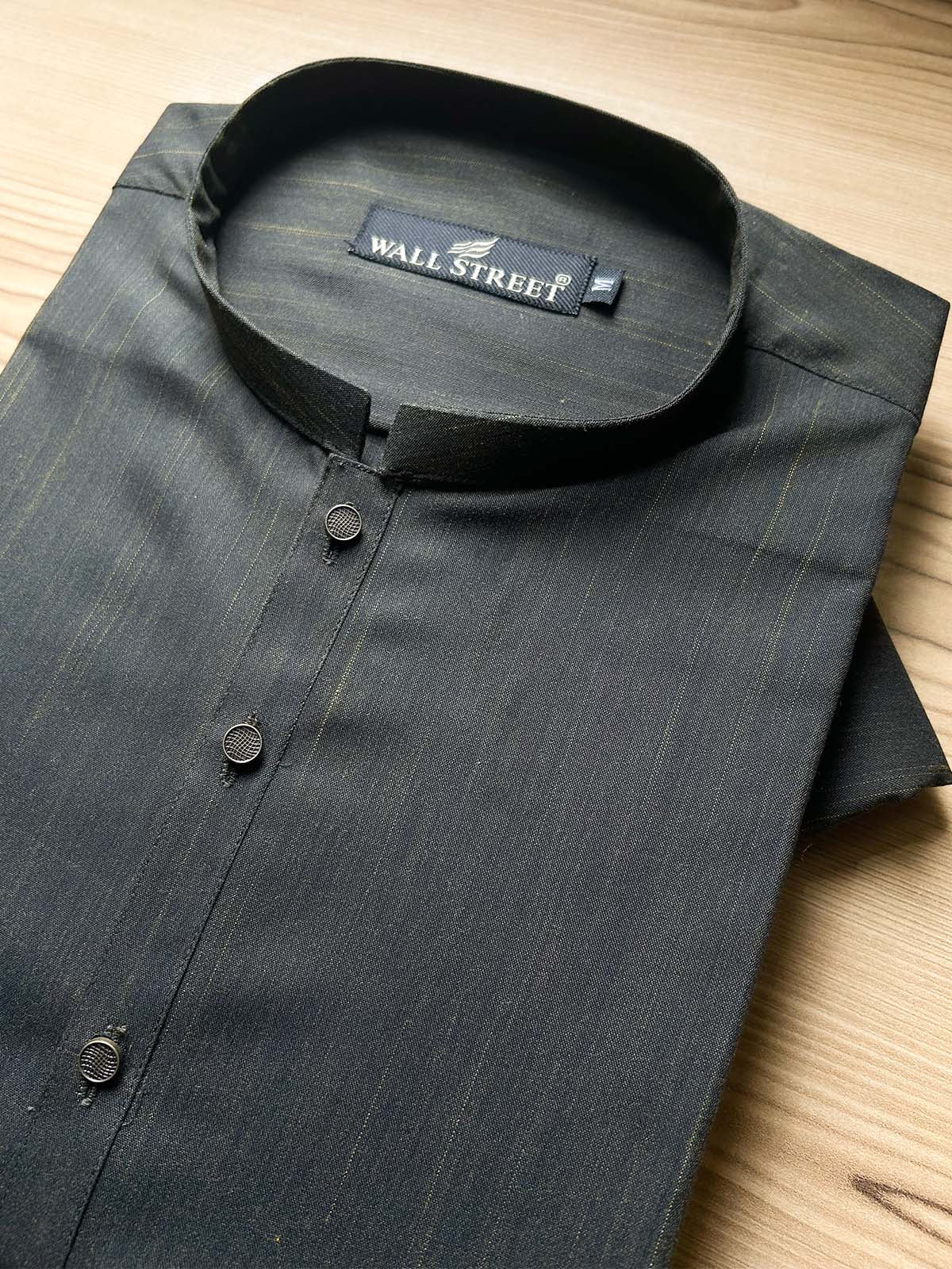 030-3 MSK558 Dark Olive Stitched Suit Sherwani Collar Kurta Pajama For Men